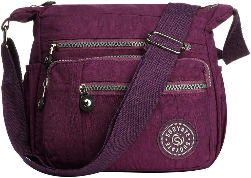 SilverTree Womens Multi Pocket Messenger Cross Body Bag Travel Bag Casual Cross Body Bag Shoulder Bag Handbag for Shopping Travel Hiking Daily (1)