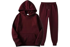 tuduoms Tracksuit Womens 2 Piece Sweatshirt & Sweatpants Set Sports Pullover Hoodie Sweatsuit Solid Jogger Suit with Pockets
