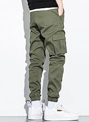 JMIERR Work Pants for Men Stretch Elastic Waist