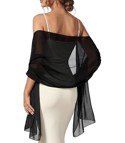 scarf for formal dress women Elegant Women's Shawl – Long Silky Wrap Gowns, Lightweight Chiffon Accessory – Gift Packed Lightweight Chiffon Wrap CAMPAIGNIMAGE