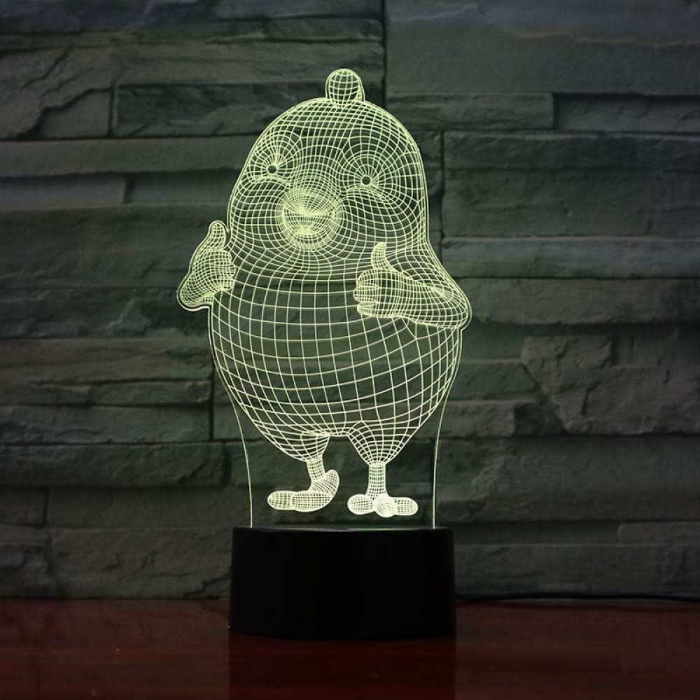 Ydwdanimal Chick Led Night Light Touch Sensor 7 Color Changing Home Decorative Lamp Child Kids Baby Kit Nightlight Chicken 3D Lamp