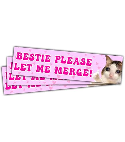 DH Jewelry 'Bestie Please Let Me Merge' Funny Bumper Sticker - 3x3 Inch Vinyl Decal - View #3