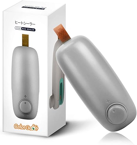 Amazon Colorgo シーラー クリップシーラー 家庭用 ヒートシーラー 電池式 ミニ フードシーラー ヒートカッター付き ハンディシーラー ビニール袋 お菓子 密封 専売特許品 真空パック機 専用袋 オンライン通販