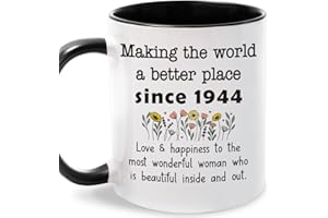 LEJIAJINW 80th Birthday Gifts for Her - 80th Years Old Birthday Gifts for Women - Vintage 80th Birthday Decorations for Women - 80th Birthday Gift Ideas for Women, 80th Birthday Gifts Presents Coffee Mug