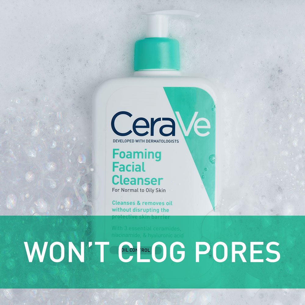 CeraVe Foaming Facial Cleanser | Makeup Remover and Daily Face Wash for Oily Skin | 16 Fluid Ounce: Beauty