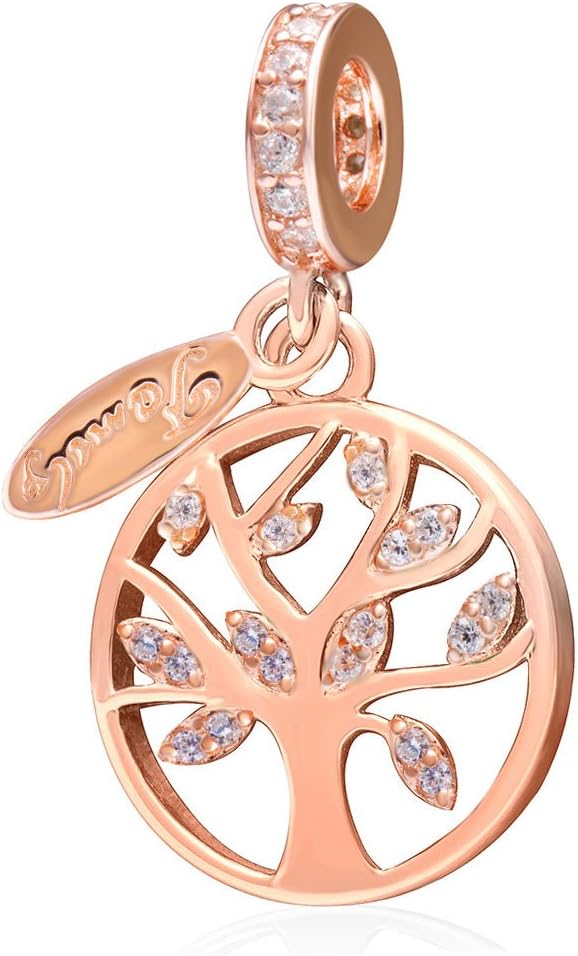 Paiyuan charmsChristmas Tree of Life Charms Original 925 Sterling Silver New Family Tree Charms Fits European Snake Chain Bracelet