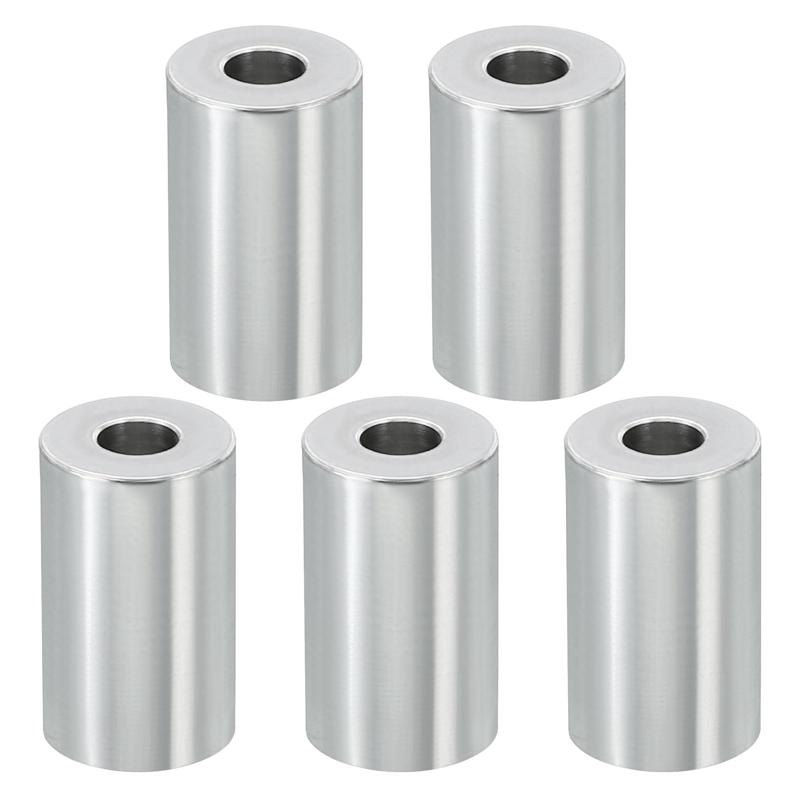 PATIKIL M6 Aluminum Spacers, 5Pcs Metal Spacer Aluminum 6.2mm ID x 15mm OD x 25mm L Aluminum Spacer Screw Standoff Round for 1/4" or M6 Screw Bolts