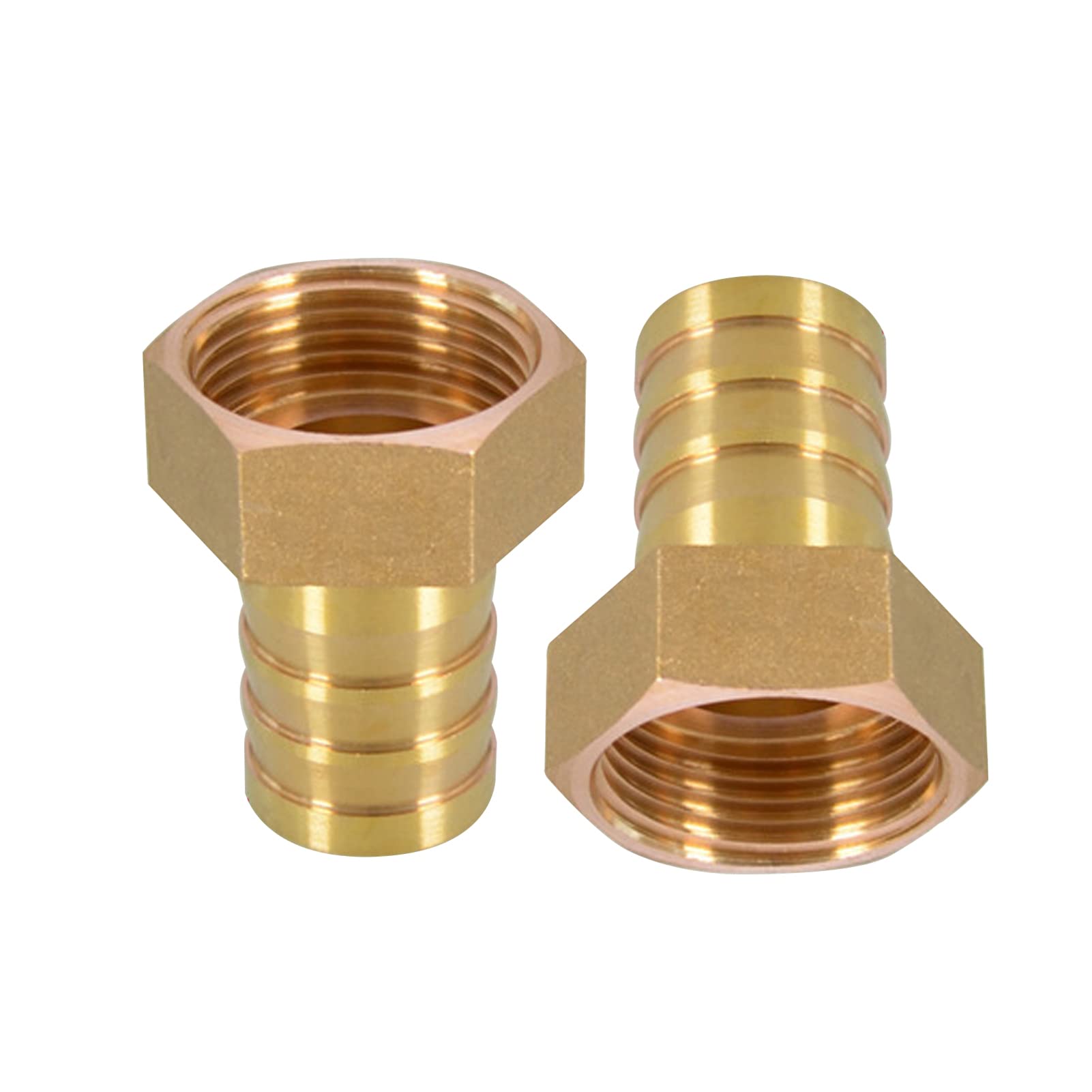 Candeon 2pcs 1inch Hose Barb Brass Garden Hose Fittings Connector Adapter Barb to NPT Female Thread No Leaks(25mm)