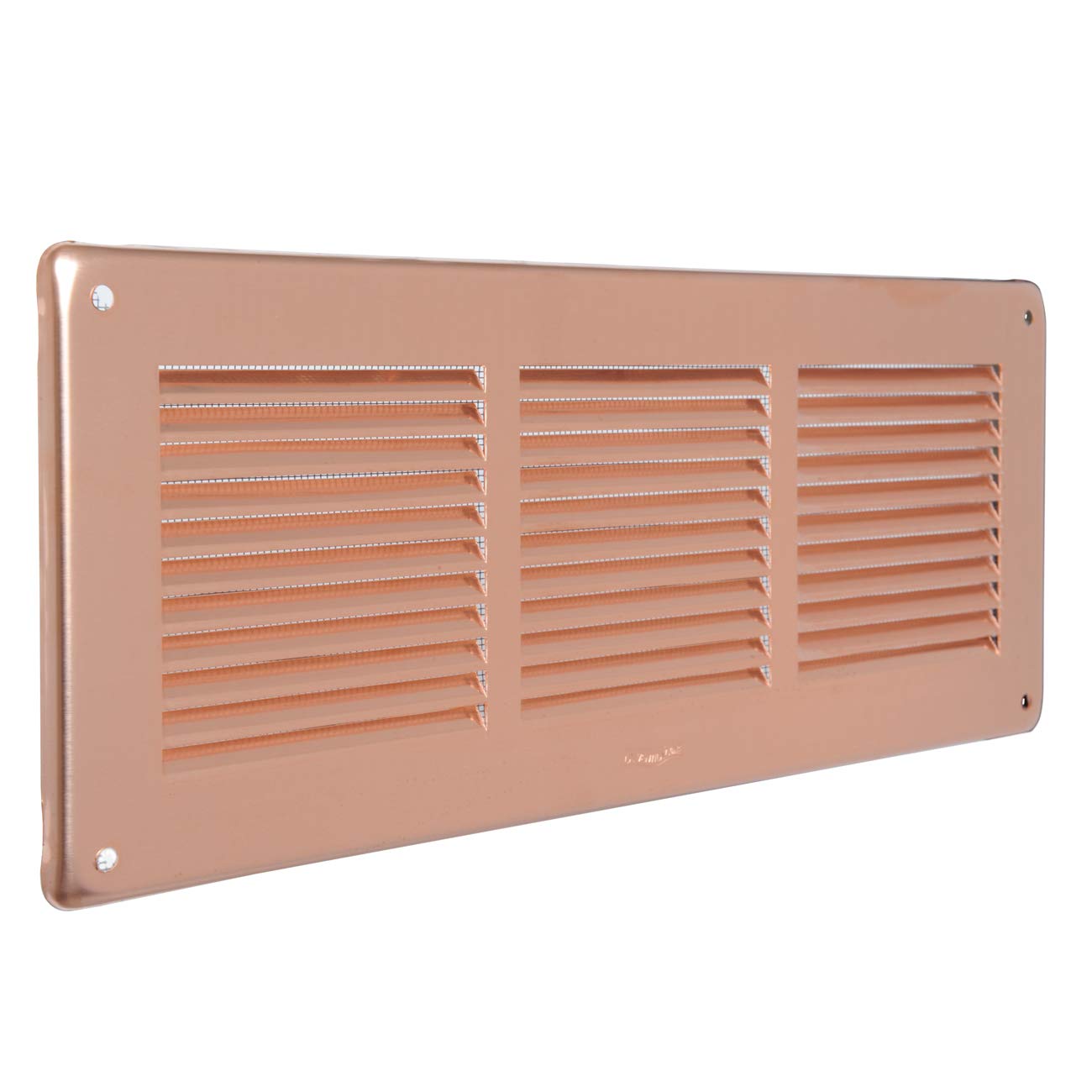 La Ventilazione GRA30R Copper Ventilation Grill, Rectangular to Overlap with Anti-Bug Mesh, Dimensions 340 x 140 mm
