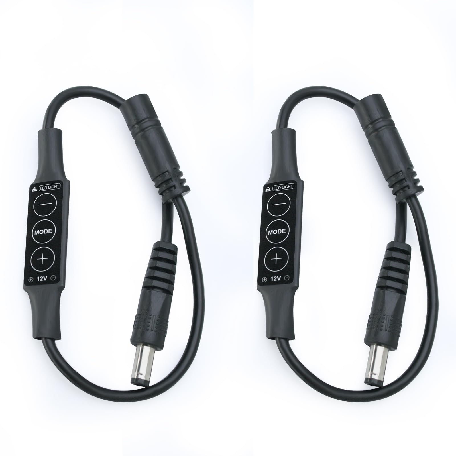 Led Strip Lights Controller 2PCS 12V LED Strip Lights Dimmer - Low-Profile Inline DC Male to Female Mini Single Color LED Dimming Controller, Upgrade Your Lighting Experience! [LE02]