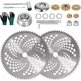 Kohnkdllc 2 Pack 10" 80T Carbide Tip Brush Cutter Kit for weedeater with 2 Set Universal Adapter Kit and 2 Round Files