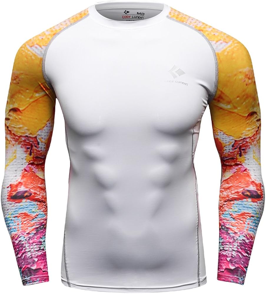 CT71 Tight Compression Shirt Top Base Layer Pattern Long Sleeve for ...