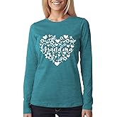Grandma Shirt Grandma Floral Heart Shirts Grandmother Long Sleeve T Shirts Casual Graphic Tees Tops