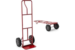 IRONMAX Hand Truck Dolly, 770LBS Capacity Heavy Duty Steel Folding Dolly with 10’’ Solid Rubber Wheels & Foldable Nose Plate,