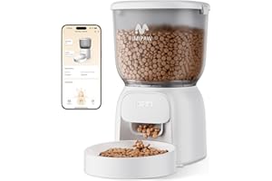 IMIPAW PET Automatic Cat Feeder WiFi: 5G Smart Auto Pet Feeder with App Remote Control- Timed Feeding Cat Food Dispenser with Airtight Lock-Fresh- Easy to Clean& Dual Power Supply 1-10 Meals per Day