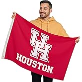Houston Cougars College Sports Printed Flag - NCAA Licensed - Nylon - School Banner (White, Red) (2' x 3')