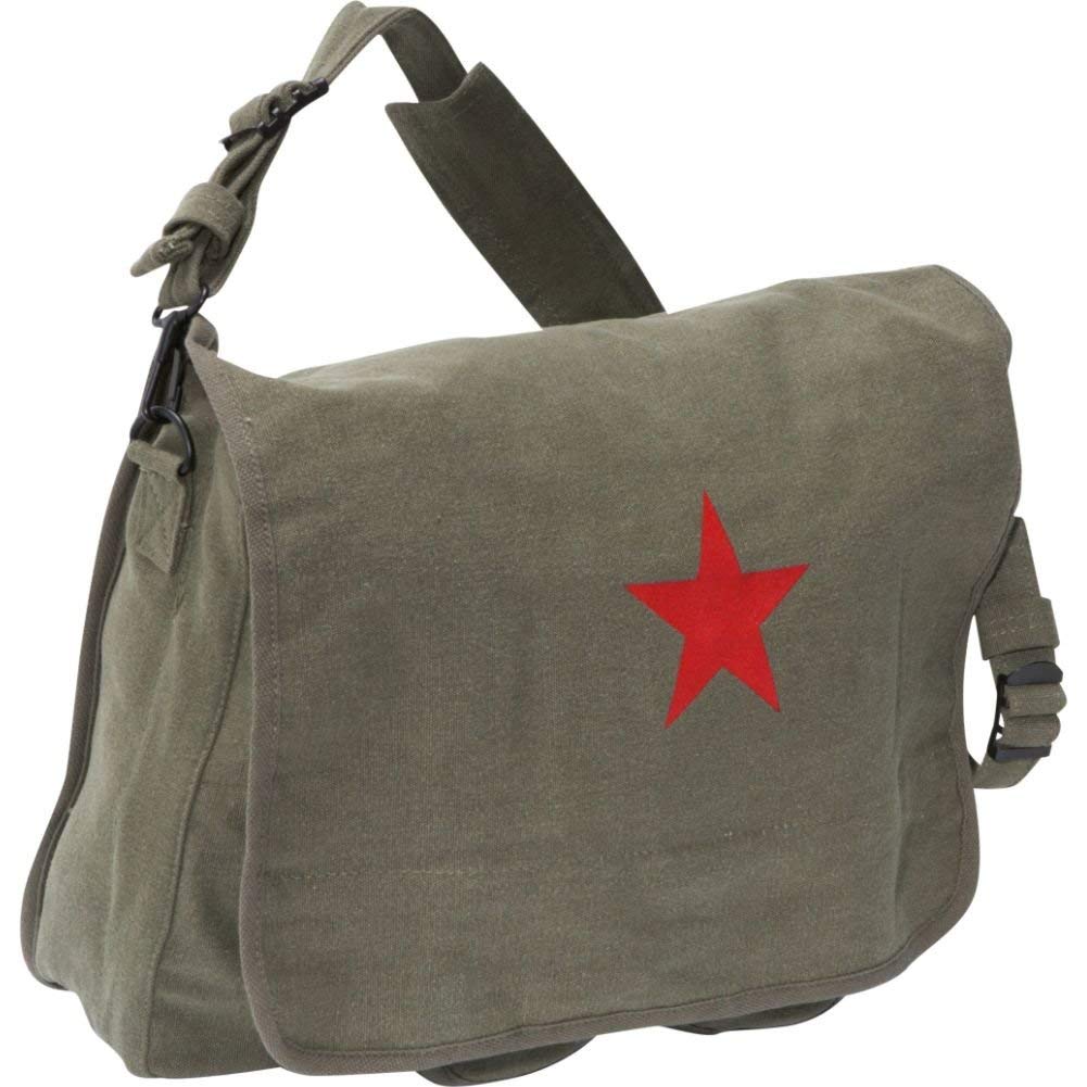 ROTHCO Classic Sage Paratrooper Shoulder Bag with Red China Star