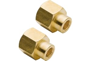 Legines Brass Pipe Fitting, Reducing Reducer Coupling, 3/8" NPT Female to 1/8" NPT Female (Pack of 2)
