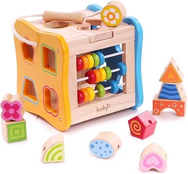 Bobys Wonderland Cubos de Juguete Caja Formas de Madera: Amazon.es: Juguetes y juegos