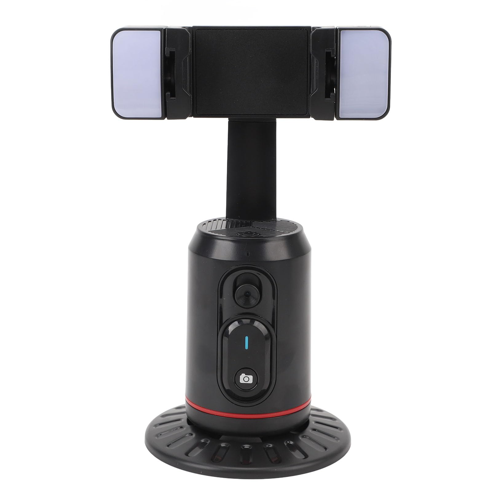 Auto Face Tracking Phone Holder, Q02 360° Rotation Face Body Phone Camera Mount with Remote, Dual Fill Light, Rechargeable Portable Smart Body Shooting Mount for Vlogging Video