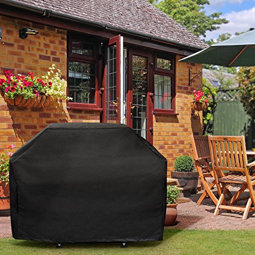 Mobo Gas Grill Cover 70 x 46 x 24 Inches Black Heavy Duty 600D Waterproof BBQ Grill Cover for Most Brands of Grilll with Storage Bag