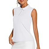 COOrun Golf Polo Shirts for Women Sleeveless Sports Shirts Zipper Up Athletic Tank Tops with Collar Quick Dry