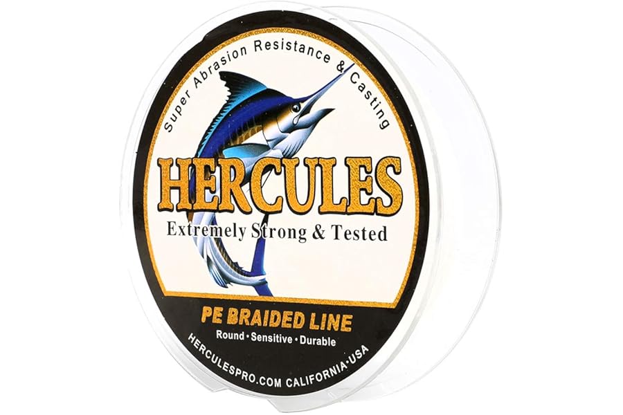 HERCULES Cost-Effective Super Cast 8 Strands Braided Fishing Line 10LB to 300LB Test for Salt-Water,109/328/547/1094 Yards(100M/300M/500M/1000M),Diam.#0.12MM-1.2MM,Hi-Grade Performance,Variety Colors