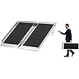 MOTORHOT 2ft Portable Wheelchair Ramp Non-Slip Aluminum Folding Handicap Home Steps Scooter Door Threshold Ramp for 2 inch -6 inch Step Heights 600 lbs Capacity 28in Wide,Black