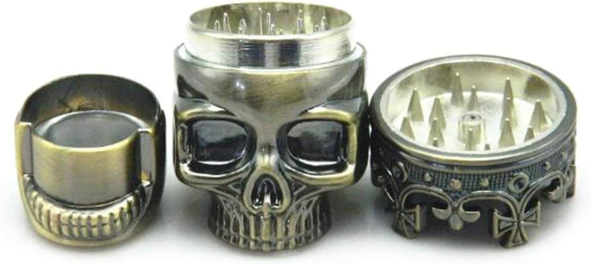 Small Size 3 Layers Men Skull Head Shape Grinder Portable Herb Tobacco Herb Spice Crusher Hookah Smoking Accessories - Bronze