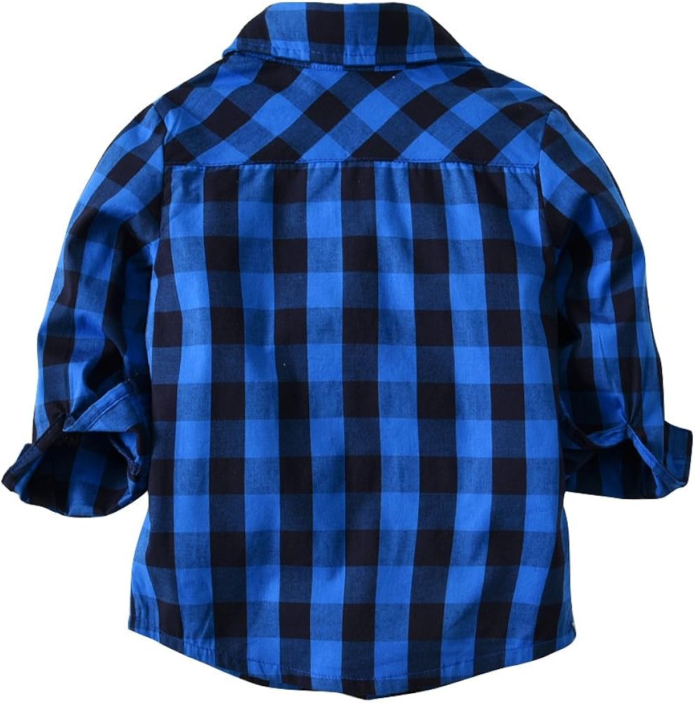 baby boy blue plaid shirt