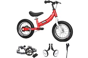 OHIIK Balance Bike 2 in 1 for Kids 2 3 4 5 6 7 Years Old,Balance to Pedals Bike,12 14 16 inch Kids Bike,with Pedal kit,Training Wheels,Brakes