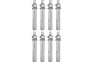 DTGN M6 x 60 Expansion Bolts - 8Pack- Good for Concrete Dry Brick Block Walls - 304 Stainless Steel - Silver