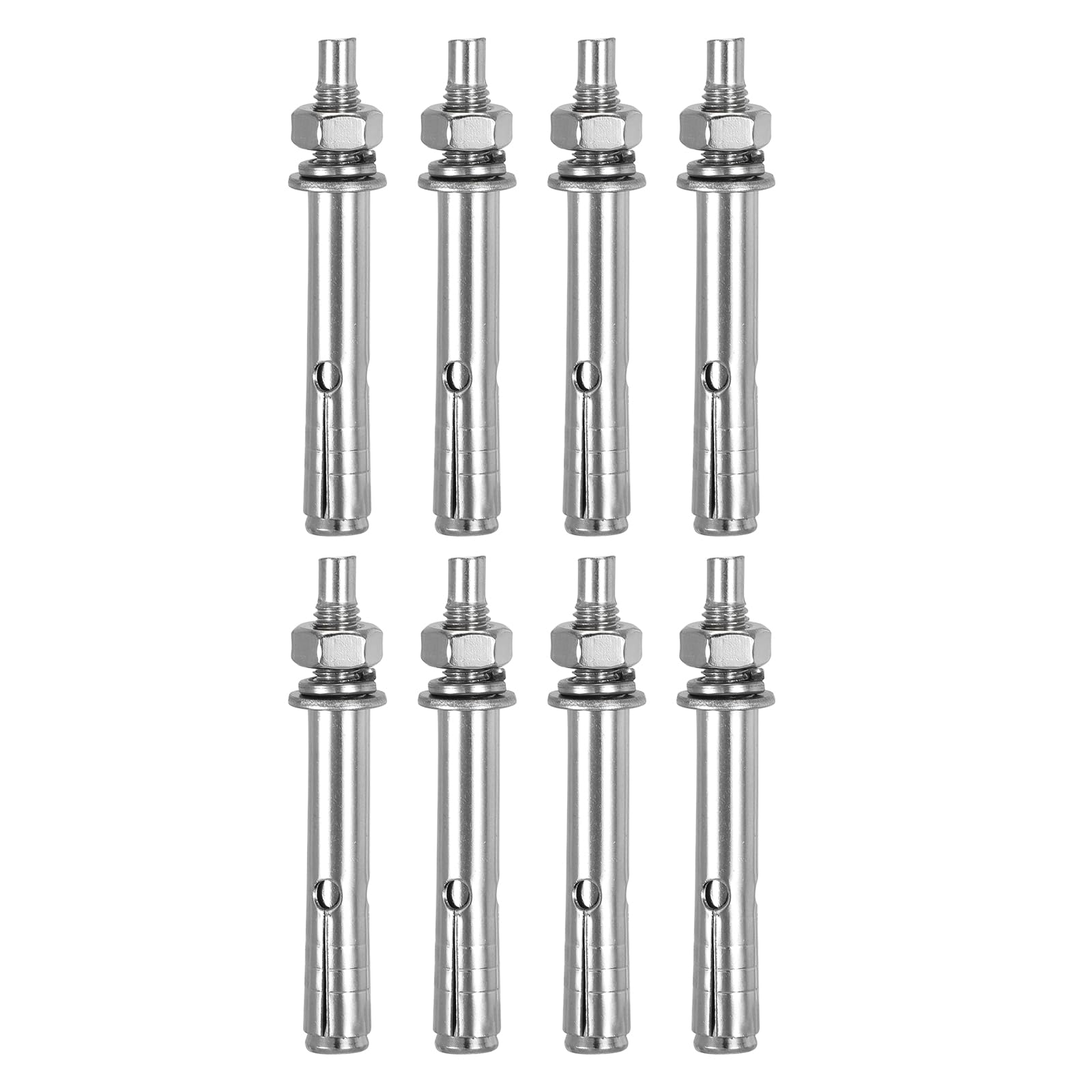 DTGN M6 x 60 Expansion Bolts - 8Pack- Good for Concrete Dry Brick Block Walls - 304 Stainless Steel - Silver