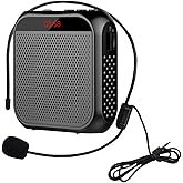 YCWF Portable Voice Amplifier for Teachers,Rechargeable Microphone for Teachers, Small Speaker Amplifier with Wired Microphone,Pa System for Outdoors, Teaching, Meeting, Presentation, etc(Black)