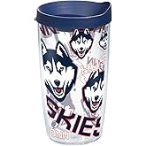 Tervis UConn Huskies All Over Tumbler with Wrap and Navy Lid 16oz, Clear