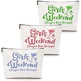 CQM 3 Pcs Girls Weekend Gifts Girl Trip 2026 Makeup Bag Girls Trip Gifts Favors Summer Gift Cosmetic Bag Toiletry Bag Zipper Pouch Weekender Bags for Women Girl Friendship Bachelorette Party Birthday