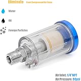 XtremepowerUS Air Oil Water Separator Trap Filter Seperator 1/4" NPT Air Compressor