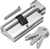 Bwintech 60mm Chrome Euro Cylinder Lock 30/30 with 3 Keys Anti-Pick Drill Bump