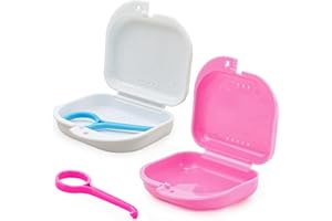 2 Pack Slim Retainer Case Mouth Guard Container with Vent Holes, Orthodontic Dental Retainer Box Mouthguard Storage Case Hold