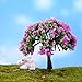 Techinal 1Pcs Artificial Mini Trees, Miniatures Pink Flower Tree for Fairy Garden Dollhose DIY Decor