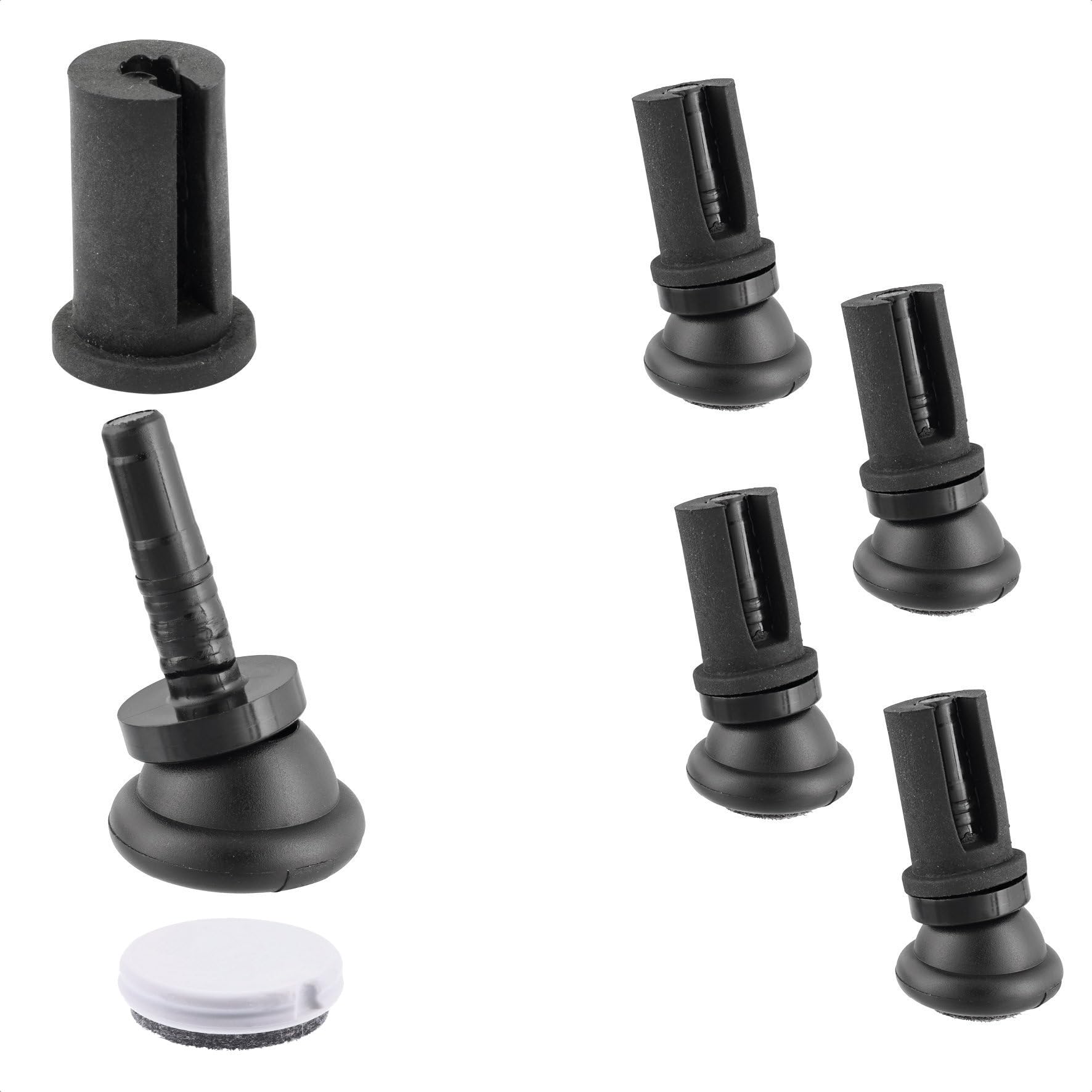 WAGNER QuickClick® chair glides reversible wool felt + plastic - SILENCER - 4pcs. set to insert into round tubes - DUO - inner diameter Ø 14 mm/outer diameter Ø 18 mm - Made in Germany - 15782200
