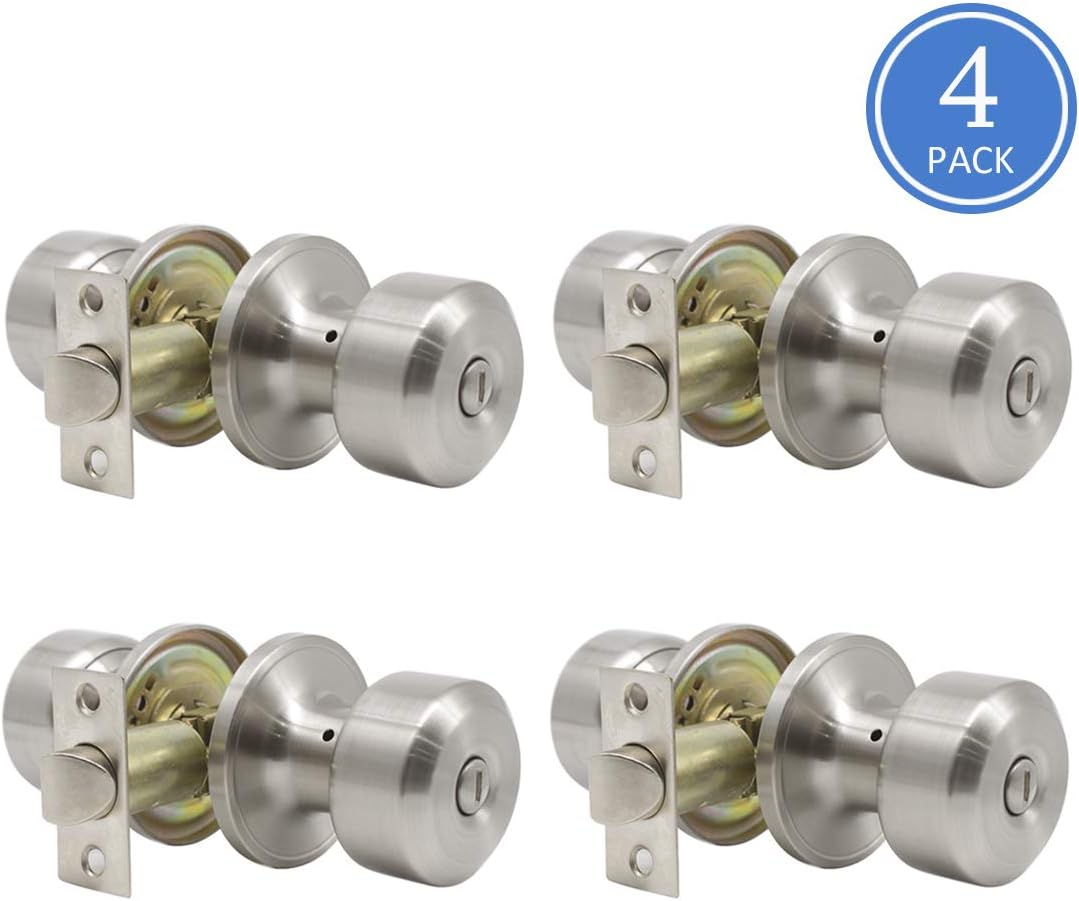 Interior Door Knobs Satin Nickel Finish, Bedroom Bathroom Door Locks
