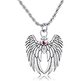 MEDWISE Wing Necklace 925 Sterling Silver Cross Angel Wings Necklace Necklaces Gothic Wing Jewelry Retro Gift for Women Men Gifts 22+2' Stainless Steel Chain