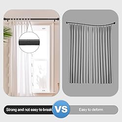 Authandis Black Curtain Rods for Windows with