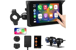 VSYSTO Motorcycle Carplay Screen, Wireless Carplay and Android Auto, GPS Navigation, Parking Monitoring, TPMS, WiFi 5 Inch To