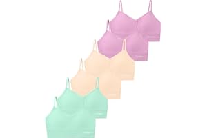 Livona 6 Pack Training Bras for Girls-Sports Bra, Fitness Bra, Padded Everyday Bra Bralette,Crop Cami Tank Top (6-14)