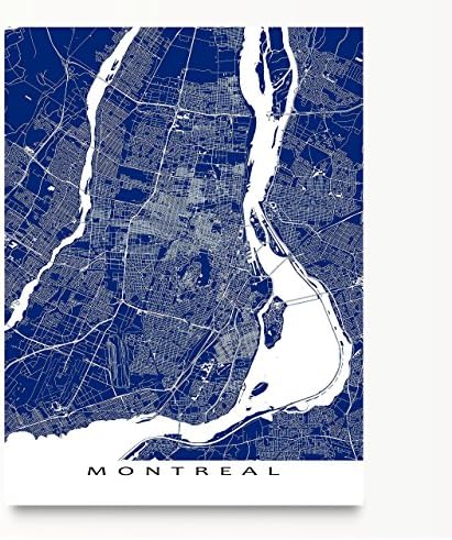 Montreal Art Map, Quebec Canada, City Wall Artwork Print, Street Lines