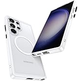 Maledan Shockproof Case for Samsung Galaxy S25 Ultra [Stain-Resistant] [Military-Grade Protection] [Compatible with MagSafe] [Anti-Yellowing] - Magnetic S25 Ultra Case Bumper Cover, StainGuard White