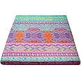 MAXYOYO Mattress Cover for Traditional Japanese Futon Mattress, Futon Floor Mattress Cover with Zipper, Super Soft and Machine Washable, Bohemian, Full