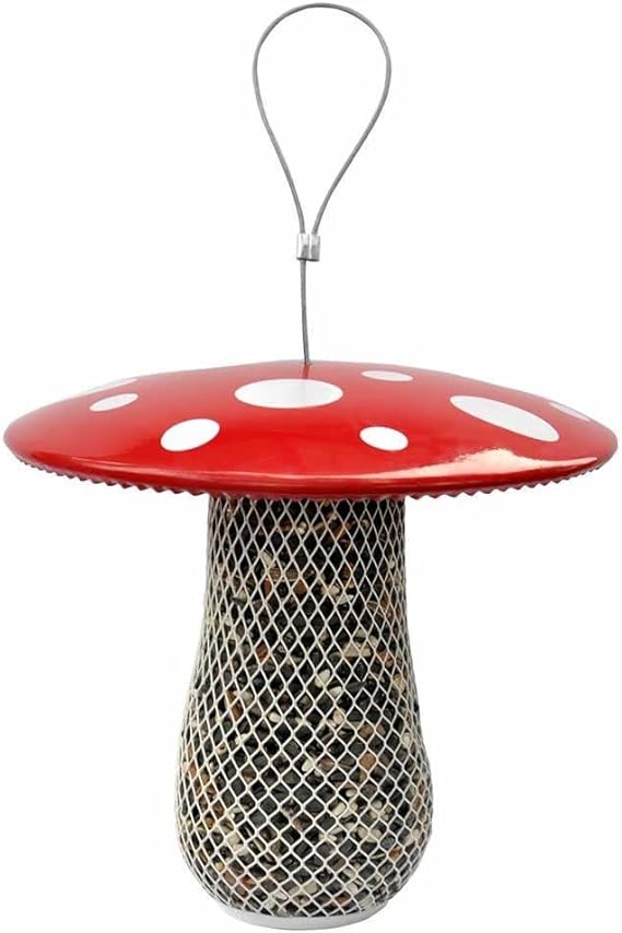 PerkyPet Mushroom Mesh Wild Bird Feeder All Metal Hanging Small Bird